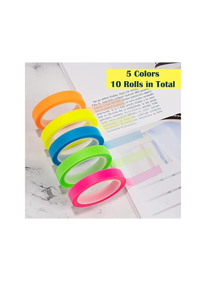 promass 10 Rolls Color Masking Tape for Kids Teachers, Self-adhesive Rainbow Art Tape for Painters - Image 3