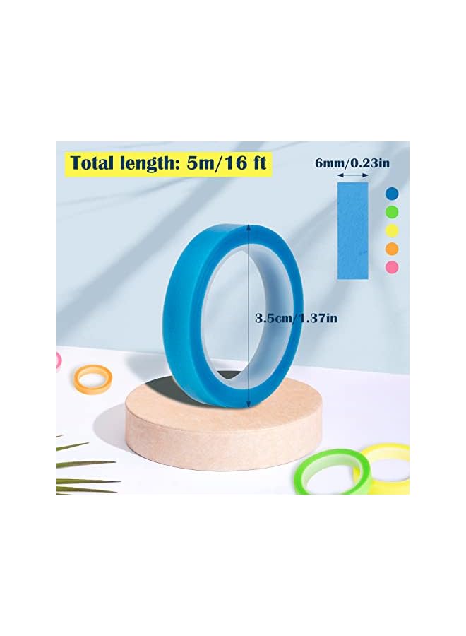 promass 10 Rolls Color Masking Tape for Kids Teachers, Self-adhesive Rainbow Art Tape for Painters - Image 2