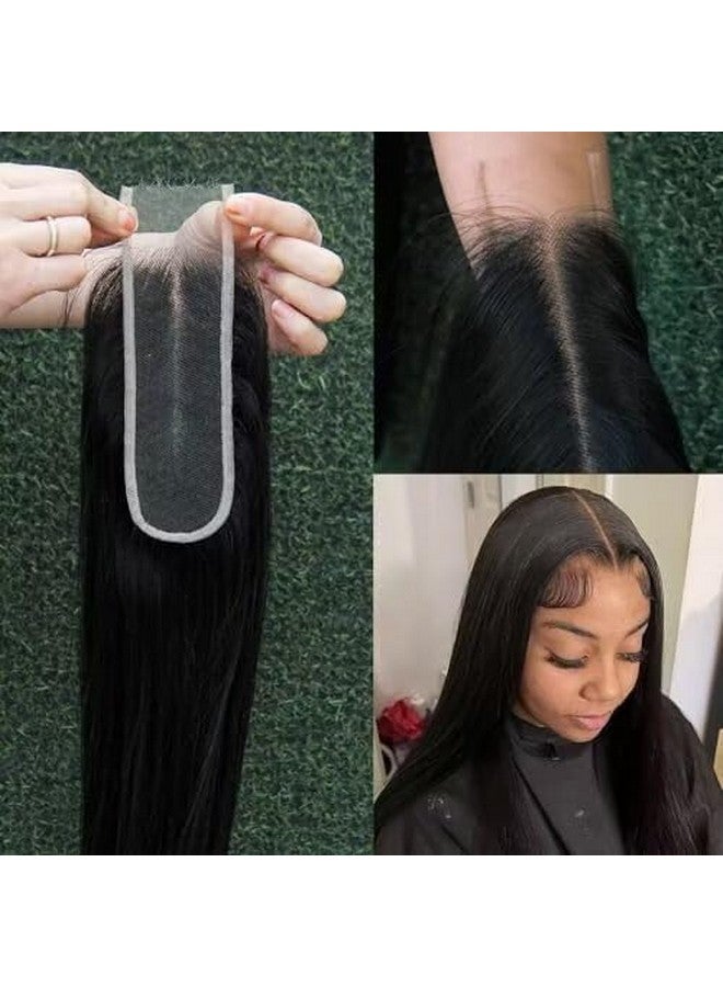 KRN 2X6 Hd Lace Closure 0.11Mm Ultrathin Invisible Real Hd Lace Closure With Long Deep Middle Part Brazilian Virgin Human Hair 2X6 Closure Preplucked With Baby Hair Natural Color 18 Inch - Image 2