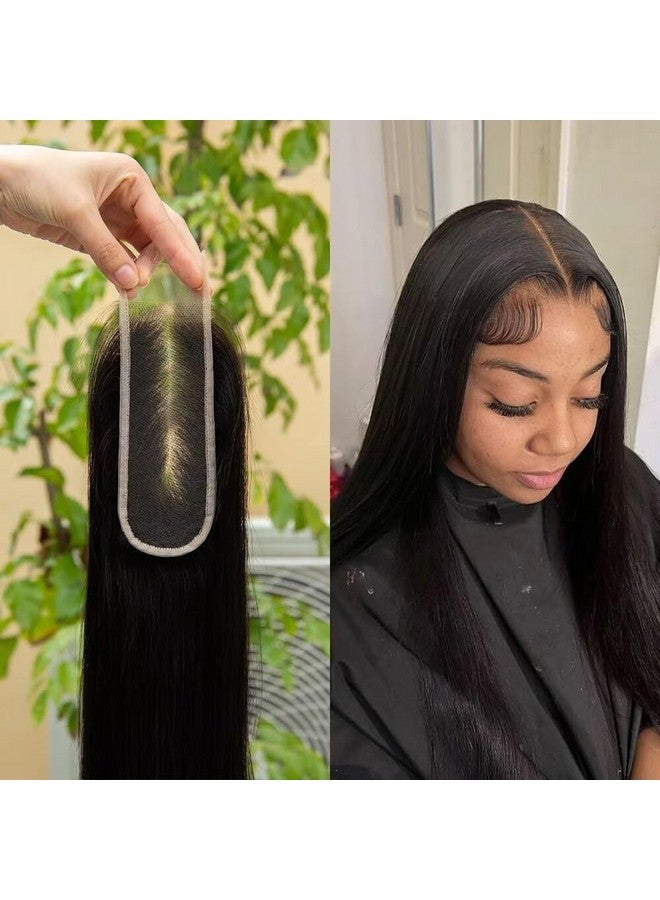 KRN 2X6 Hd Lace Closure 0.11Mm Ultrathin Invisible Real Hd Lace Closure With Long Deep Middle Part Brazilian Virgin Human Hair 2X6 Closure Preplucked With Baby Hair Natural Color 18 Inch - Image 1
