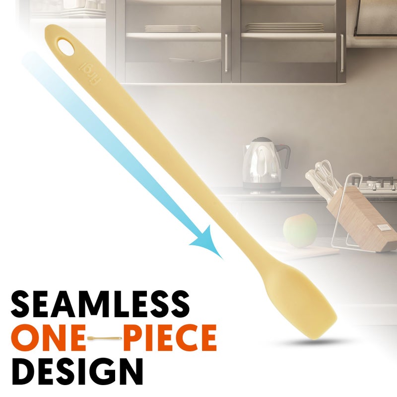Firgi Platinum Silicone Topping Spatula for Cooking â€“ BPA Free Heat Resistant Cooking Utensils for Non Stick Pans â€“ One-Piece Spoonula for Baking, Mixing & More â€“ Kitchen Scraper 10.7â€ Yellow - Image 4