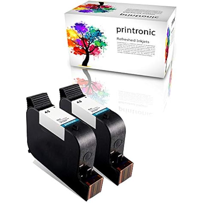 REMANUFACTURED INK CARTRIDGE REPLACEMENT FOR HP 45 (2 PACK) FOR DESKJET 1000CSE 1100 1220C/PS 1600 6122 710 720 782 815 820 830 850 870 880 890 895 930 950C 960 970 980C