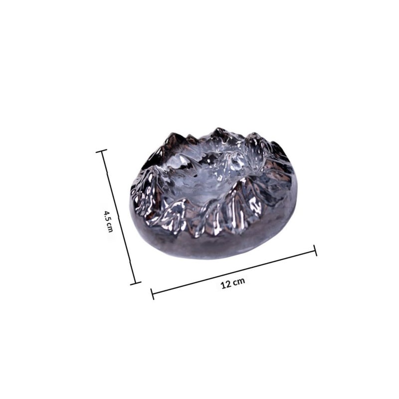 Grey Glass Ashtray Japanese Style Desktop Ornament for Home Office Table Decorative Cigarette Butt Container - Image 3