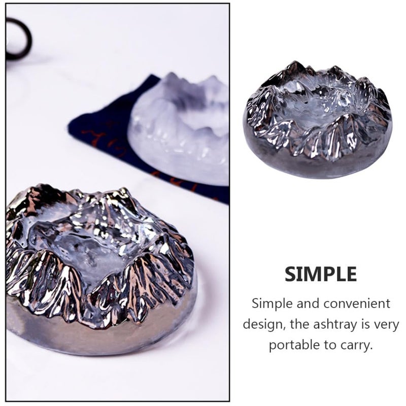 Grey Glass Ashtray Japanese Style Desktop Ornament for Home Office Table Decorative Cigarette Butt Container - Image 4