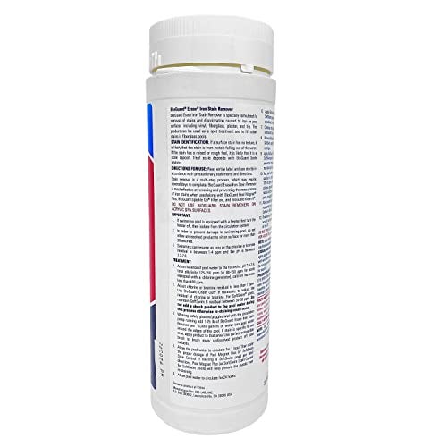 bioguard مزيل بقع الحديد بايوغارد إيريز، 1.75 رطل، مزيل بقع الحديد عالي الفعالية، استعادة أسطح المسبح، مناسب لجميع أنواع المسابح - Image 2