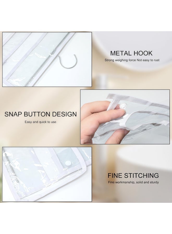 XiuWoo Bathroom Storage Bag，Hanging Bathroom Transparent Wash Bag, Waterproof Clear Shower Bag With Mobile Phone Interlayer, Travel Portable PVC Toiletries Storage Bag, Large Capacity Towel Clothes Organizer Bag, Can Be Used In Bathroom Dormitory Travel And Carry(White) - Image 3