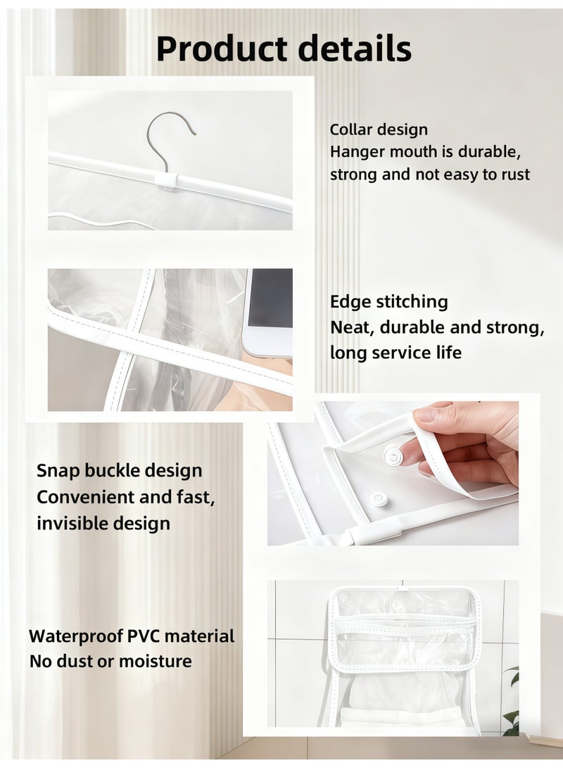 XiuWoo Bathroom Storage Bag，Hanging Bathroom Transparent Wash Bag, Waterproof Clear Shower Bag With Mobile Phone Interlayer, Travel Portable PVC Toiletries Storage Bag, Large Capacity Towel Clothes Organizer Bag, Can Be Used In Bathroom Dormitory Travel And Carry(White) - Image 4