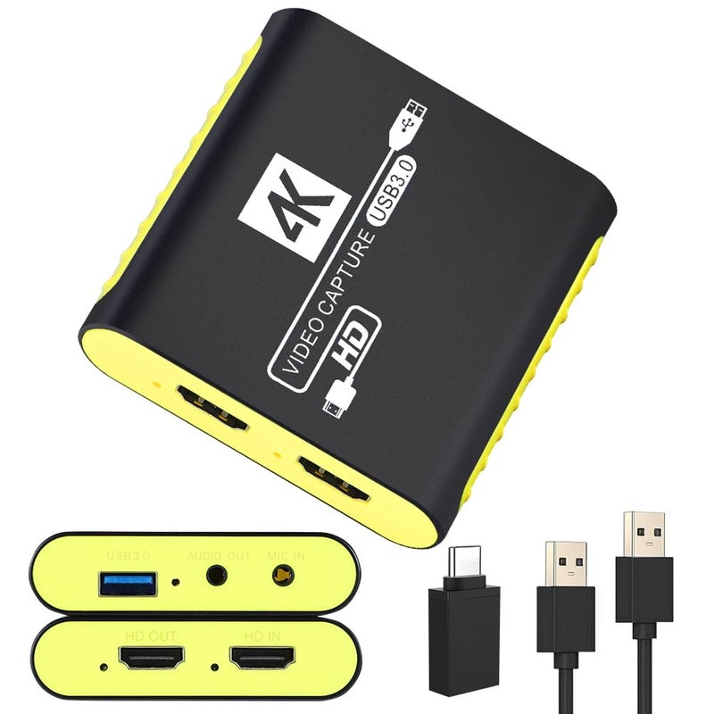 SUDTREEV HDMI Video Capture Card for Nintendo Switch 2, 1080P 60FPS, 4K@30Hz Input and Passthrough, HDMI to USB3.0, Compatible with OBS/PS4/PS5/Mac/Windows - Image 1