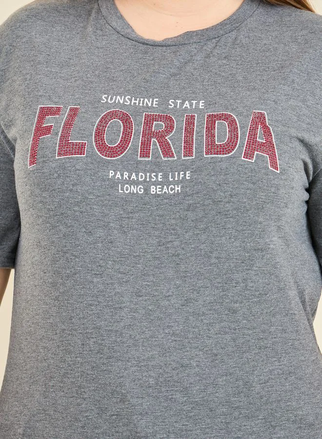 ستايلي Florida Embellished Regular Fit T-shirt
