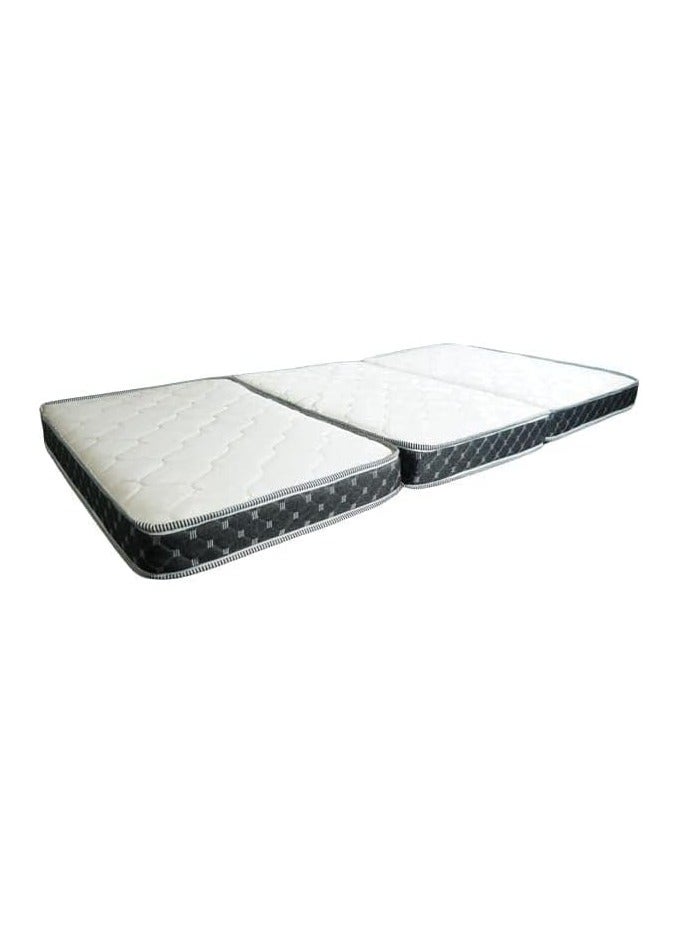 Comfy Portable White Folding Medicated 180 X 90 X 7Cm Knitted Cotton Mattress With Black Border - Image 4