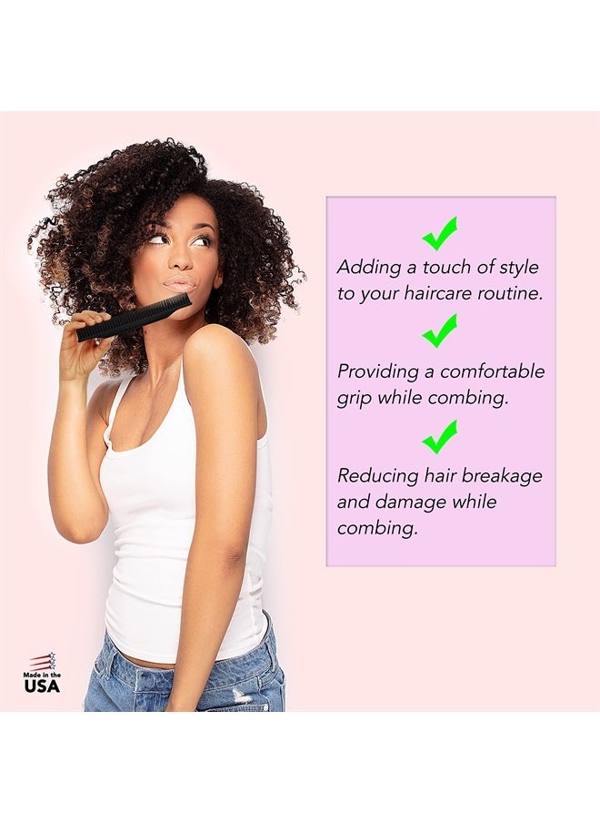 Allegro Combs #70 3 Row Detangling Comb Wide Tooth Curl Defining Brush Perfect for Women Curly Hair Stylists Curl Defining Curly Hair Comb Made In The USA 1 Piece (Black) 