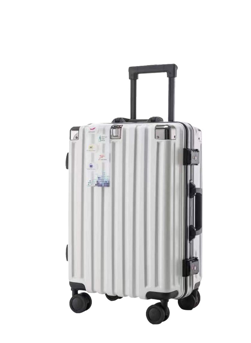 Lightweight aluminum frame stylish luggage trolley case ABS hard case large checked luggage with 4 360 degree rotating double wheels（size:18/20/22/24/26/28 inches)  - Image 1