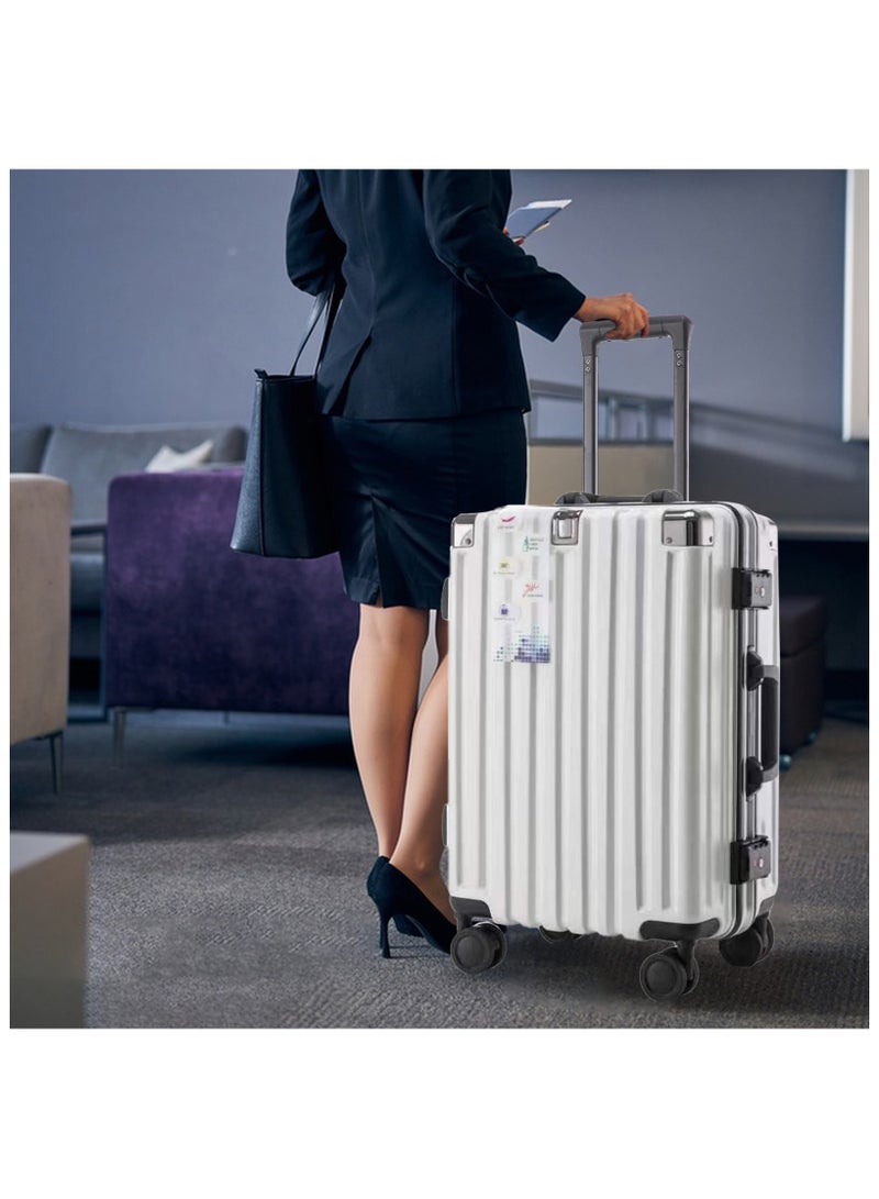 Lightweight aluminum frame stylish luggage trolley case ABS hard case large checked luggage with 4 360 degree rotating double wheels（size:18/20/22/24/26/28 inches)  - Image 5