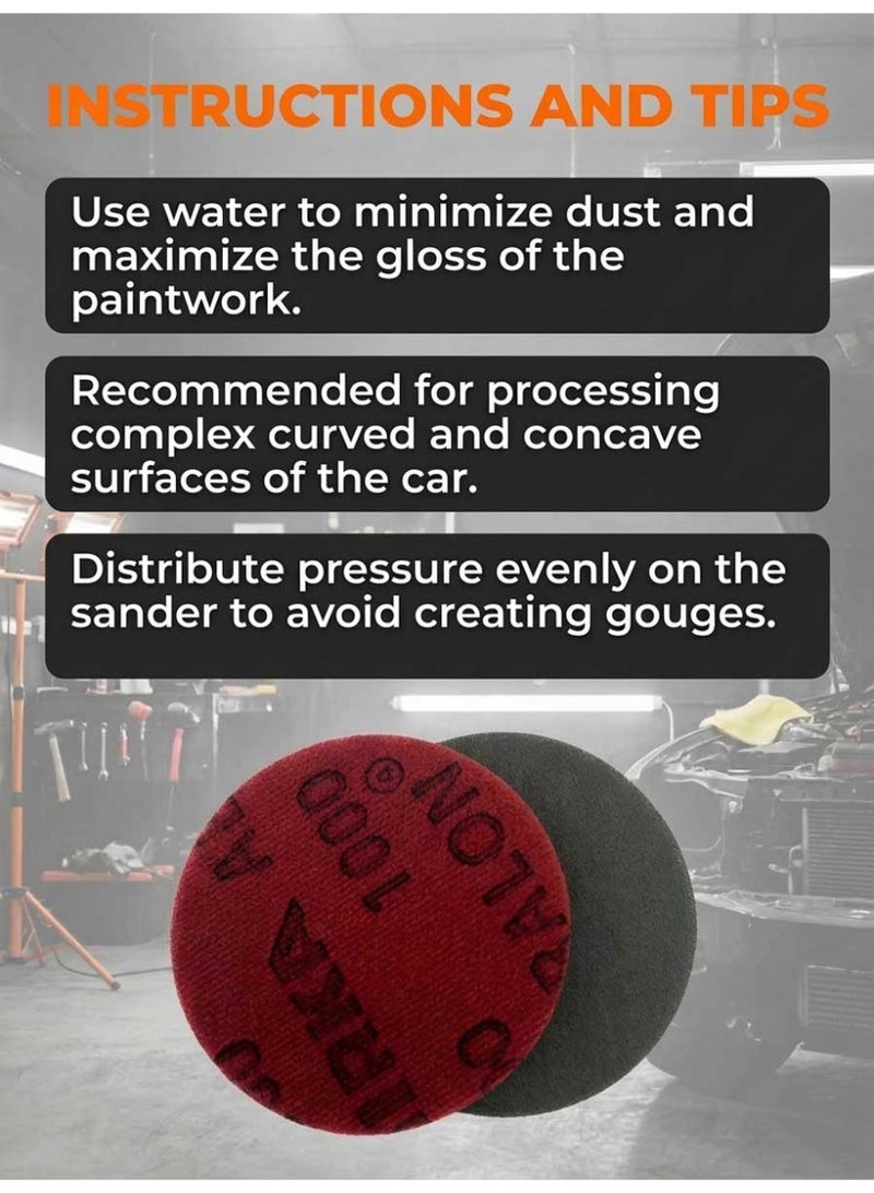 Mirka 3 Inch 77mm Foam Sanding Discs Sponge Headlight Auto Polish 3 Pcs - Image 4
