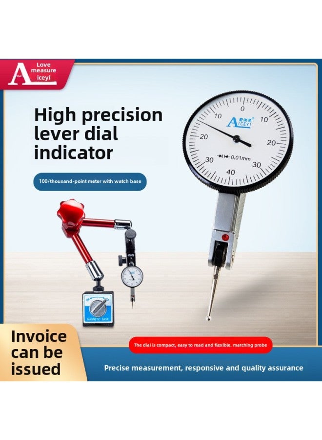 Lever Table Dial Indicator 0-0.8 Set Inner Diameter Measuring Table School Small Dial High-precision Magnetic Universal Meter Seat-Color:Love Measurement Lever Dial Indicator 0.01 - Image 2