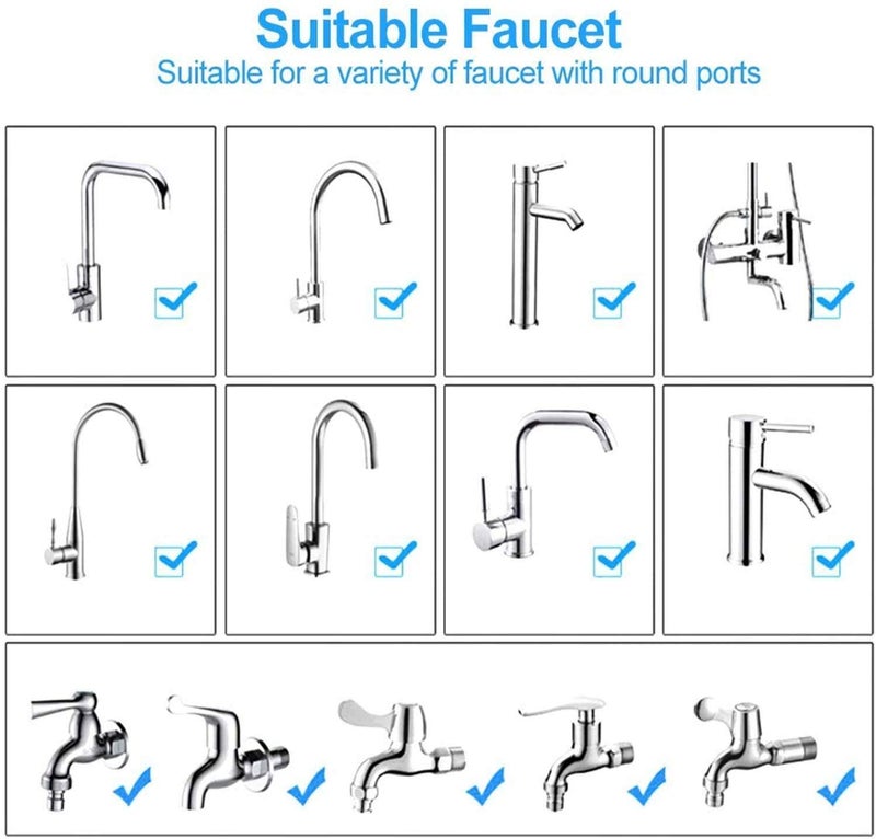 HENIJ Kitchen Faucet Head 360 Universal Rotatable Faucet Sprayer Sprayer Head Replacement Anti Splash Tap Booster Shower and Water Saving Faucet with 3 Modes Adjustment Pack of 1 LONG - Image 2