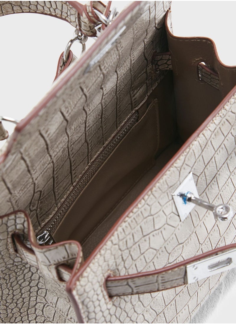 ELLA - Mini Mock Croc Satchel - Image 1