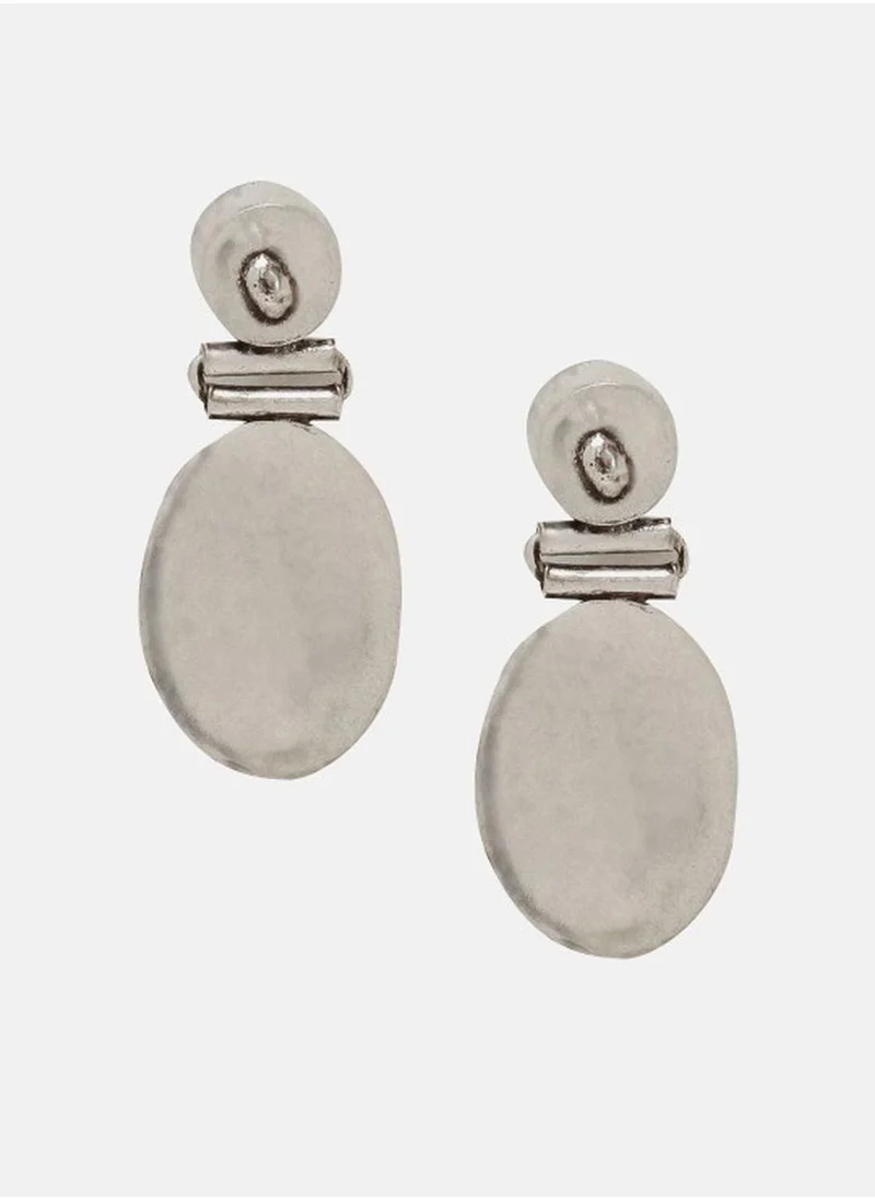 Priyaasi Plated Marble Stones Studded Contemporary Oxidized Drop Earrings