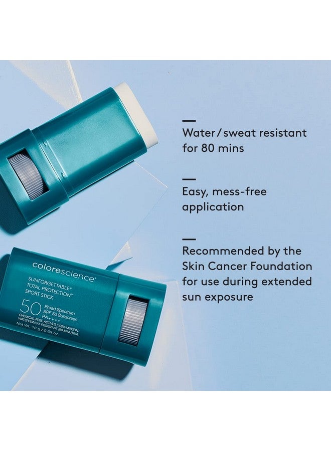 Colorescience Sunforgettable Total Protection Sport Stick Spf 50 Set Of 2 Mineral Broad Spectrum Water/Sweat Resistant Reef Safe Hypoallergenic 2 Ct. - Image 5