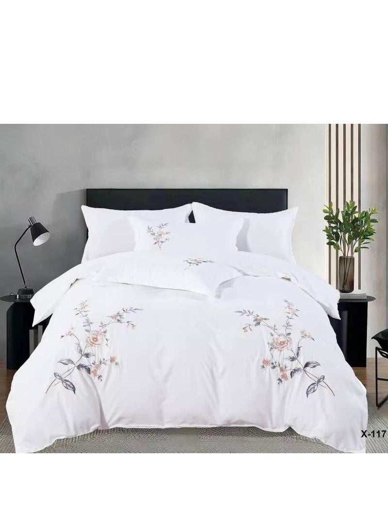 MMM HOME MMM HOME Embroidered 6pcs King size High Cotton Hotel Master Quality Microfiber Bedding Set Comforter/Bedsheet/Pillow covers set  - Image 1