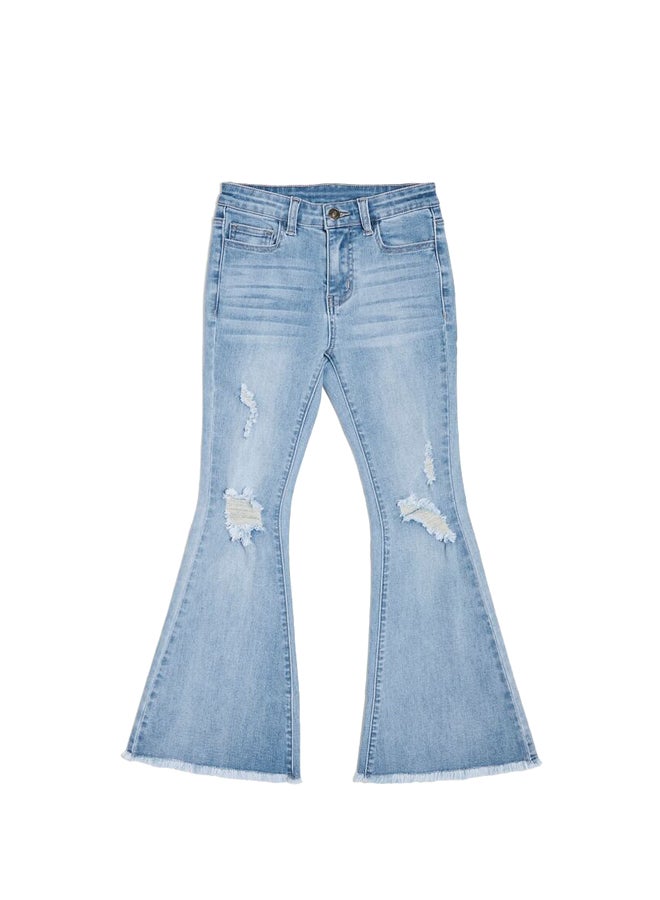 FOREVER 21 Girls Distressed Flare Jeans - Image 3