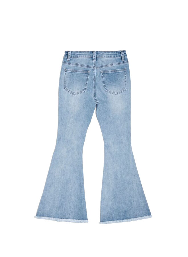 FOREVER 21 Girls Distressed Flare Jeans - Image 2