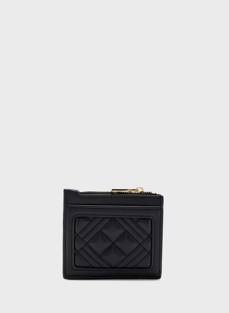 لوف موسكينو Logo Detailed Zip Over Wallet