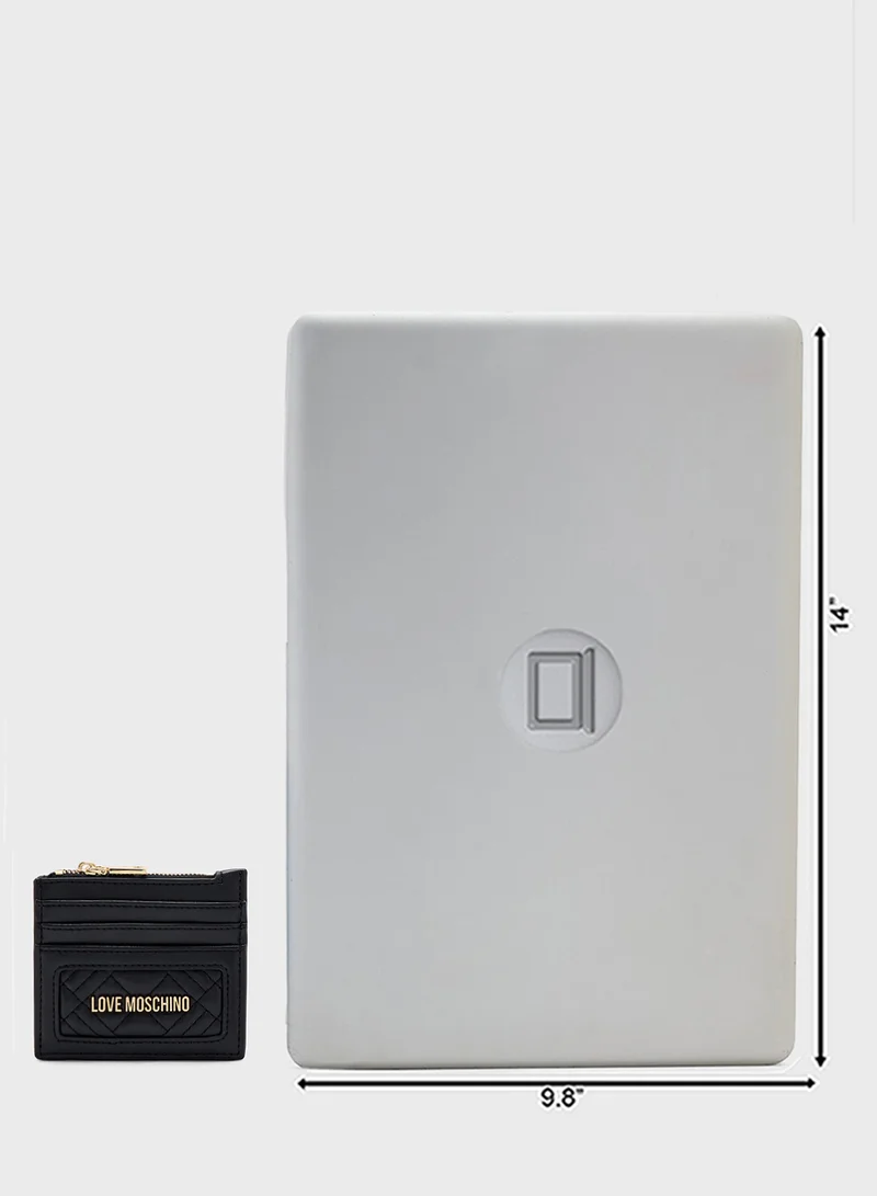 لوف موسكينو Logo Detailed Zip Over Wallet