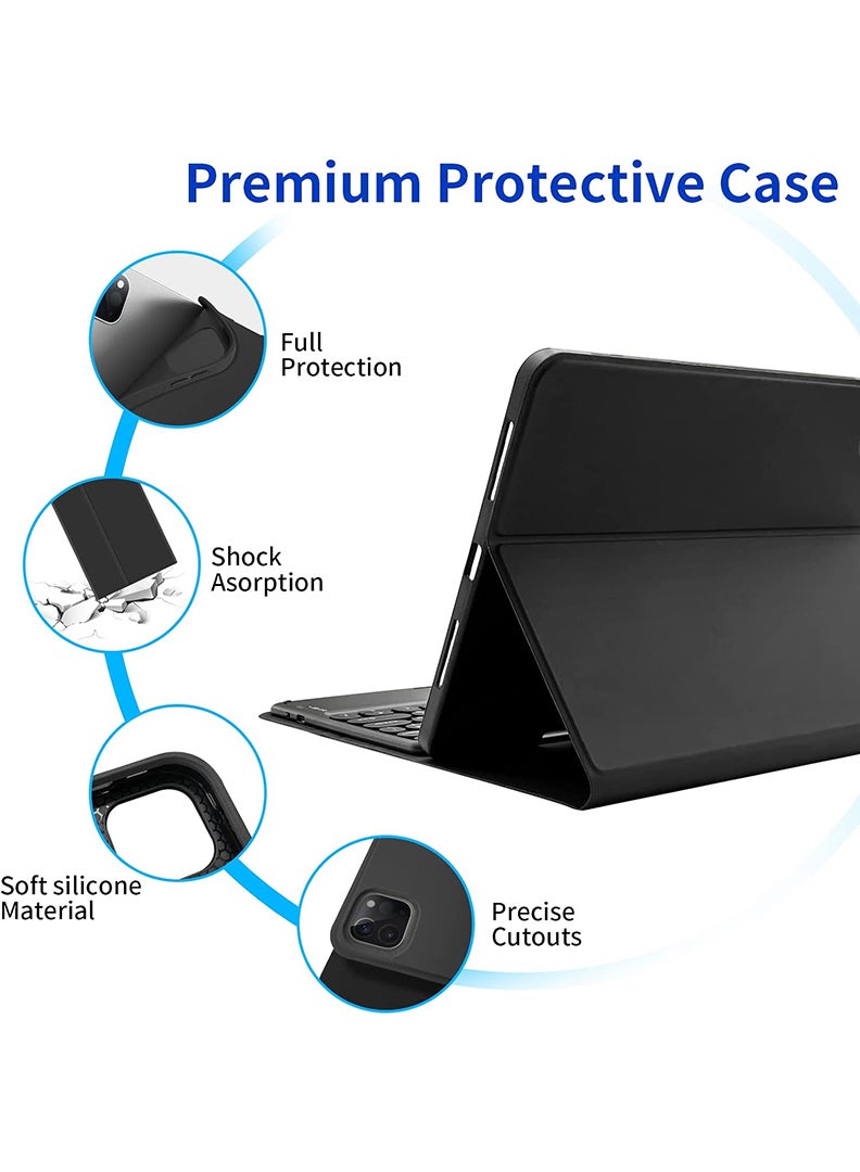 Theodor Keyboard Case for Samsung Galaxy Tab S11 2025 11 Inch Slim Lightweight Stand Cover with Magnetically Detachable Wireless Bluetooth Keyboard- Black - Image 4