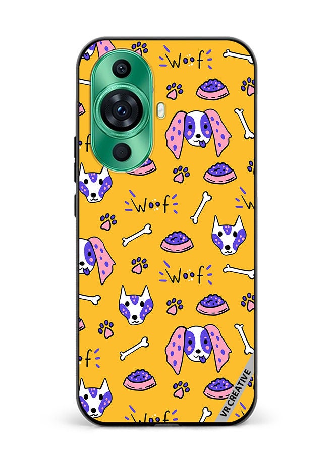 VR CREATIVE Protective Case Cover For Huawei nova 11 Ultra Dogs Funny Doodle Seamless Pattern Design Multicolour - Image 1