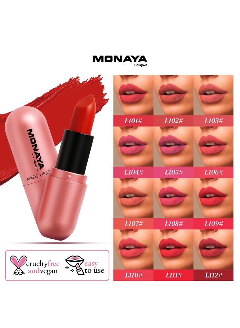 Monaya L007 Matte Lipstick，Colour Rich Original Creamy, Hydrating Satin Lipstick colors-Simply Ageless Moisture Renew Core Lipstick - Image 2