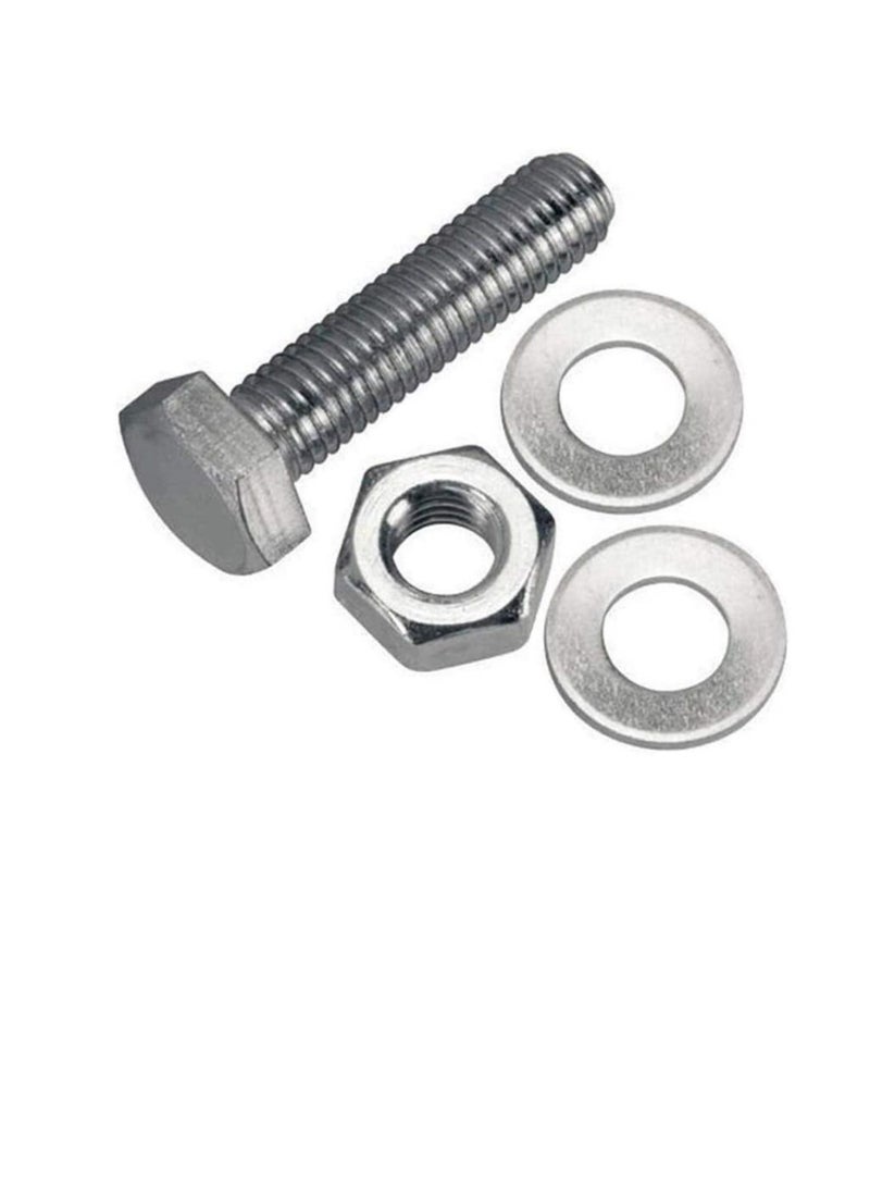 12 pcs Hex Head Screw Bolts Nuts & Washers Fully Thread GI Plain Finish Bolt Set. (16, 120MM)  - Image 3