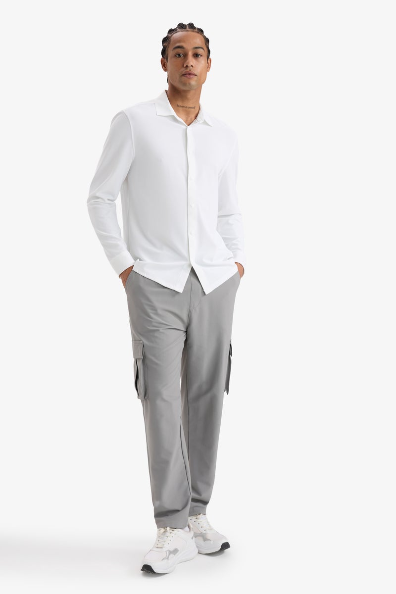 DeFacto Grey Man Standard Fit With Cargo Pocket Woven Trousers Casual - Image 3
