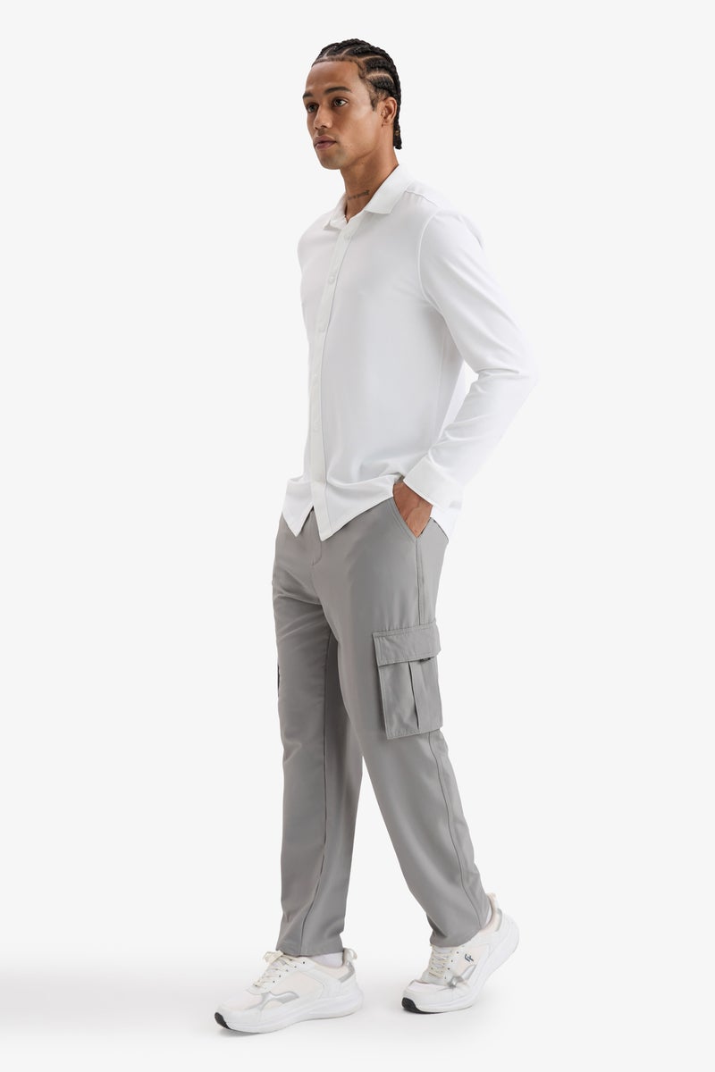 DeFacto Grey Man Standard Fit With Cargo Pocket Woven Trousers Casual - Image 1
