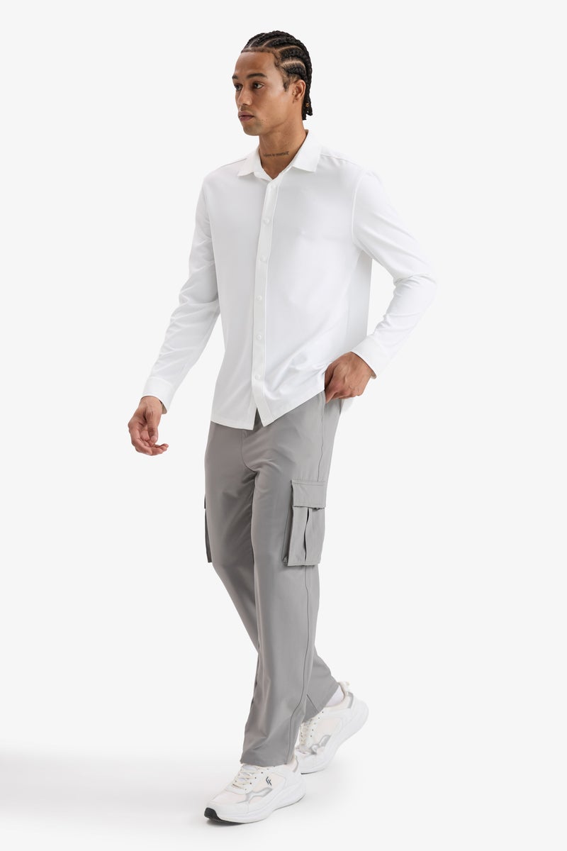 DeFacto Grey Man Standard Fit With Cargo Pocket Woven Trousers Casual - Image 4