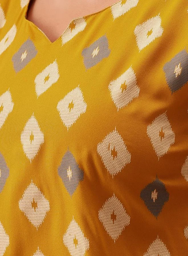 Clovia Clovia All-Over Print Notch Neck Top and Pyjama Set