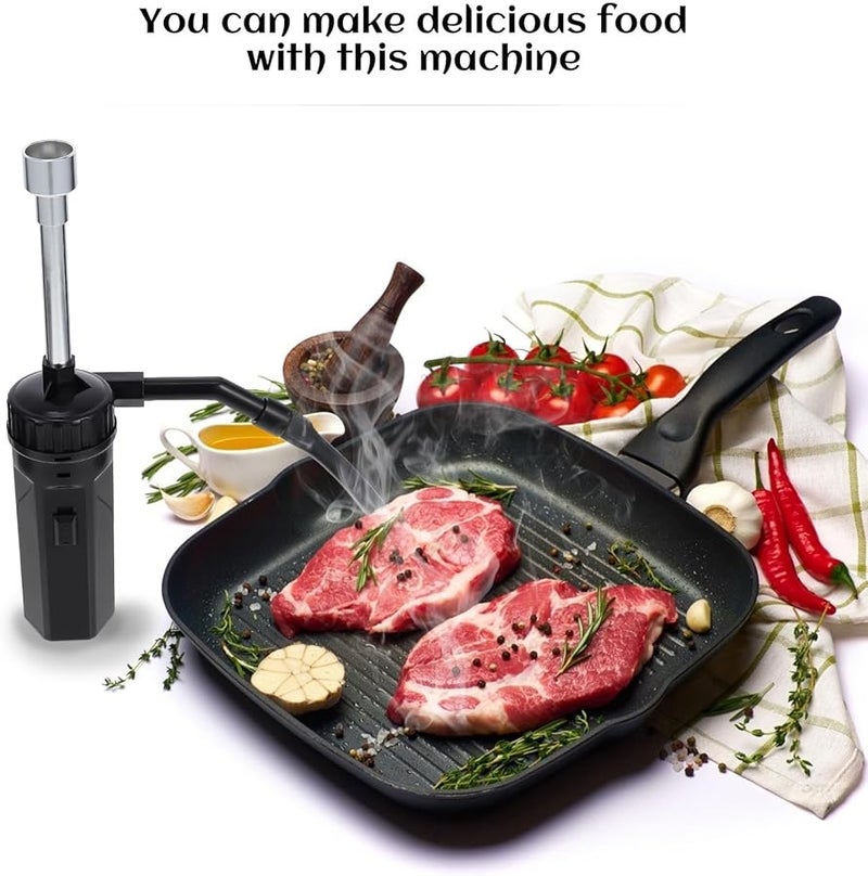 Portable Food Smoker Bbq Smoke Infuser with Extension Tube for Home and Outdoor Cooking Black - Image 4