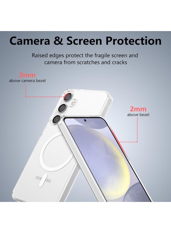 BORTONY Samsung S25 Cover Transparent Anti Scratch Clear Magnetic Case for Galaxy S25 Slim Shockproof Protective Phone Case for Galaxy S25 6.2 inch - Image 4