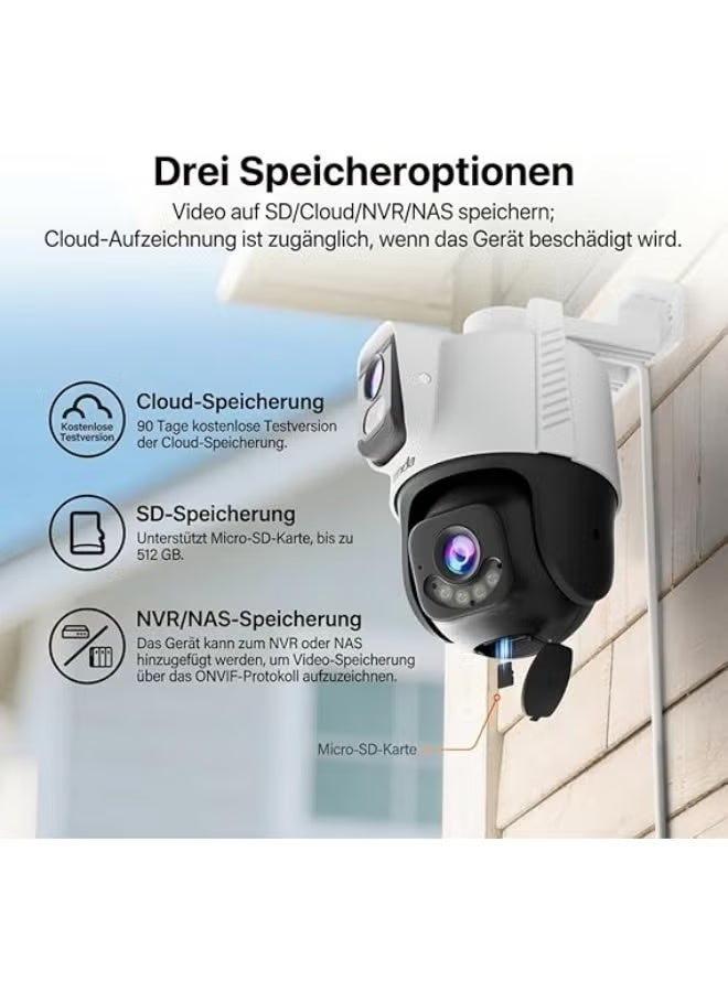 Tenda CH10 Dual Lens 10MP 3K Outdoor Wi-Fi Pan/Tilt Security Camera - Image 3