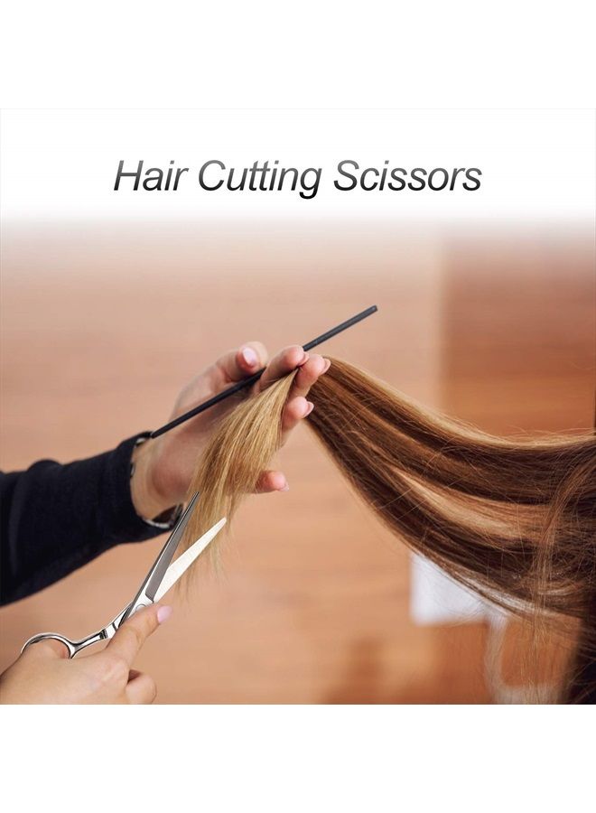 CIICII Hair Cutting Scissors Shears Set, CIICII Professional Hairdressing Scissors Kit (Hair Beard Trimming Shaping Grooming Thinning Shears) for Men Women Pets Home Salon Barber Cutting Kit (Silver) - Image 4