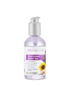 SpaScriptions Soothing Lavender Body Oil with Sunflower Extract  Retinol CrueltyFree Nourishing SpaLike Treatment with Aloe Vera Extract to Soothe Nourish  Soften 8 oz