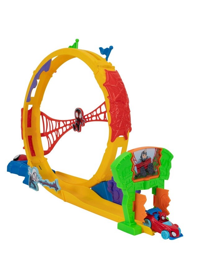 MARVEL Spidey and His Amazing Friends Amazing Metals Super Loop Track Set - 28-Inch Race Track with Launcher, 360 Degree Super Loop, and Exclusive Amazing Metals Vehicle - Image 2