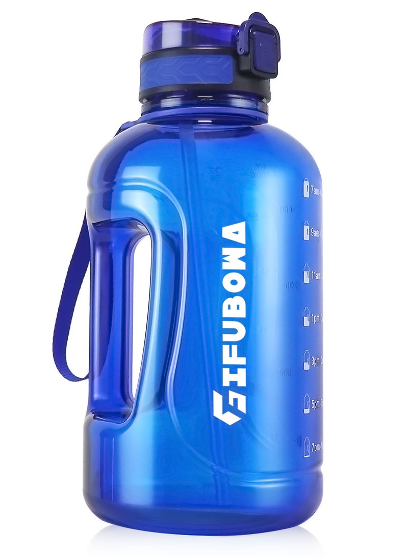 GIFUBOWA Large Motivational Water Bottle with Straw 2L Time Marker BPA Free for Sport and Fitness - Image 1