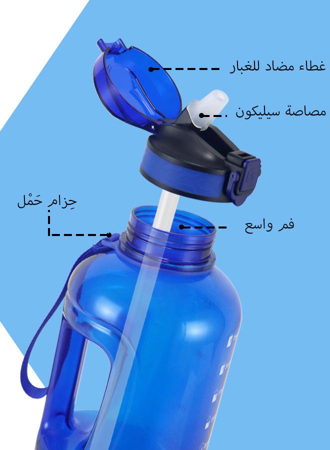 GIFUBOWA Large Motivational Water Bottle with Straw 2L Time Marker BPA Free for Sport and Fitness - Image 3