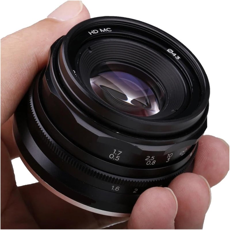تصميم معلق موفر للمساحة عدسة 35mm F1.6 V APS-C أساسية، متوافقة مع Sony E A6600 6500 Fuji XF Canon EOS-M M50 Panasonic/Olympus Micro 4/3 (أسود، XF) - Image 2