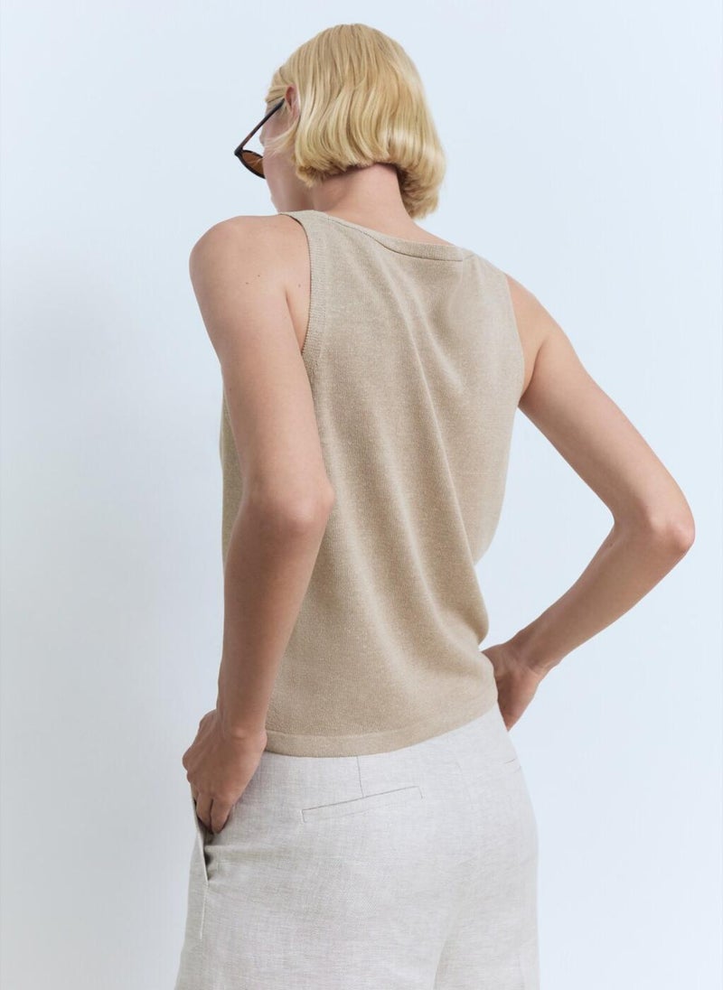 MANGO V-Neck Knit Top - Image 2