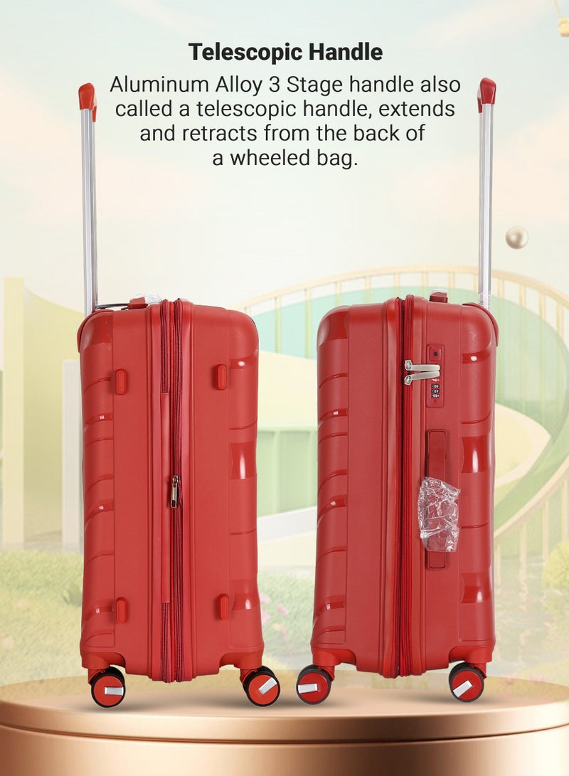 VIPTOUR 3 PCS Polypropylene Softside 360 degree Spinner Wheels Trolley Luggage Set with TSA Lock 20/24/28 Inch - Image 2