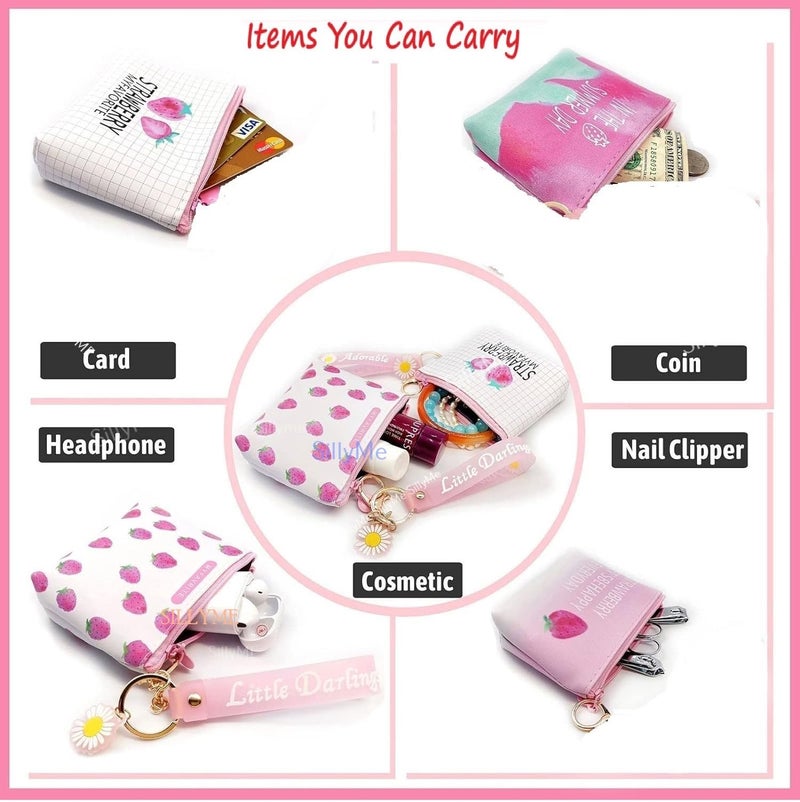Sillyme 6pcs Cute Animal Design Mini Makeup Pouches, Coin Purse Pocket Cosmetic Bag Travel Organizer for Lipstick Jewelry Earphones - Return Gifts Birthday Party for Kids, Return Gift for Kids Birthday - Image 5