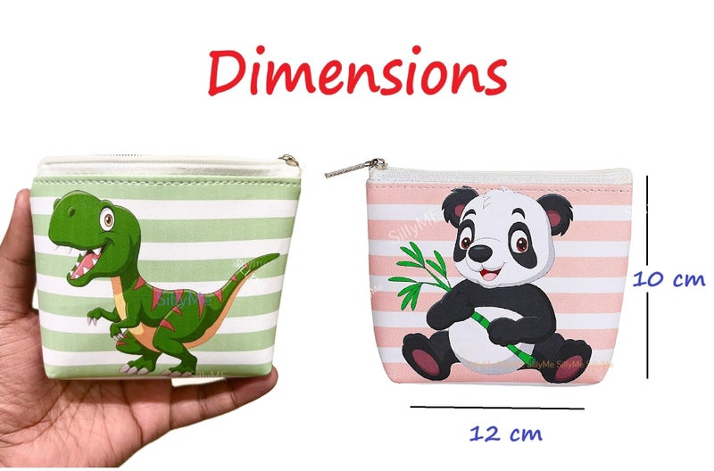 Sillyme 6pcs Cute Animal Design Mini Makeup Pouches, Coin Purse Pocket Cosmetic Bag Travel Organizer for Lipstick Jewelry Earphones - Return Gifts Birthday Party for Kids, Return Gift for Kids Birthday - Image 3