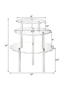 Y&D 3 PCS Acrylic Cake Stands, Clear Flower Shape Countertop Dessert Display Riser, Cupcake Stand Holder, Suitable for Wedding, Bakery, Birthday Party  - Image 2
